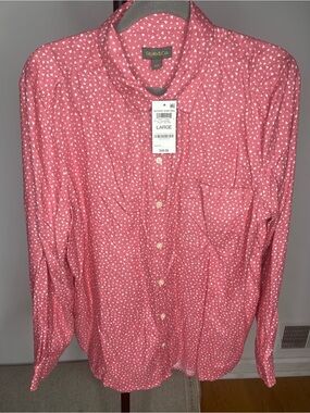 Style & Co. Men's Coral Pink Micro-Heart Button-Down Shirt